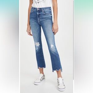 NWOT MOTHER Insider Crop Step Chew Jeans Dancing On Coals Size 26